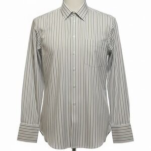 Christian Dior Monsieur Dress Shirt French Cuffs Blue Striped Men's Size 17/34